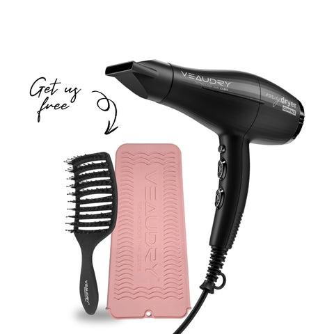 Veaudry myDryer Black  + Free MyDetangler & Heat Mat