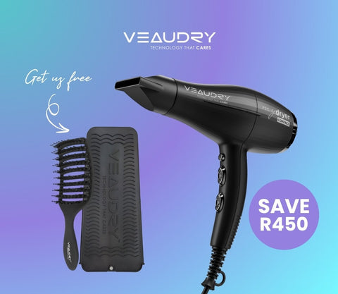 Veaudry myDryer Black  + Free MyDetangler & Heat Mat
