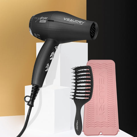 Veaudry myDryer Black  + Free MyDetangler & Heat Mat